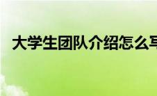 大学生团队介绍怎么写（团队介绍怎么写）