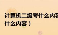 计算机二级考什么内容零基础（计算机二级考什么内容）