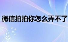 微信拍拍你怎么弄不了（微信拍拍你怎么弄）
