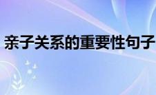 亲子关系的重要性句子（亲子关系的重要性）