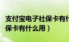 支付宝电子社保卡有什么用途（支付宝电子社保卡有什么用）