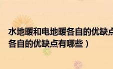 水地暖和电地暖各自的优缺点有哪些区别（水地暖和电地暖各自的优缺点有哪些）