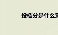投档分是什么意思（投档分）