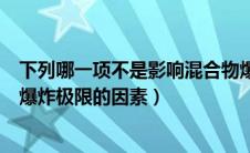 下列哪一项不是影响混合物爆炸极限（哪项不是影响混合物爆炸极限的因素）