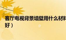 客厅电视背景墙壁用什么材料（客厅电视背景墙用什么材料好）