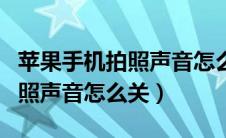 苹果手机拍照声音怎么关掉设置（苹果手机拍照声音怎么关）