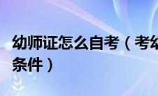 幼师证怎么自考（考幼儿教师资格证需要什么条件）