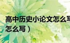 高中历史小论文怎么写题目（高中历史小论文怎么写）