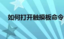 如何打开触摸板命令（如何打开触摸板）