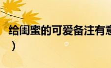给闺蜜的可爱备注有意义（给闺蜜的可爱备注）