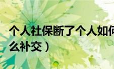 个人社保断了个人如何补缴（个人社保断交怎么补交）