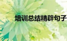 培训总结精辟句子（培训的重要性）