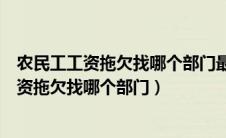农民工工资拖欠找哪个部门最快最有效电话号码（农民工工资拖欠找哪个部门）