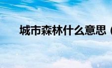 城市森林什么意思（城市森林是什么）