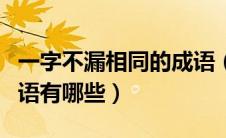 一字不漏相同的成语（一字不漏形式相同的词语有哪些）