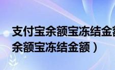 支付宝余额宝冻结金额是什么意思?（支付宝余额宝冻结金额）