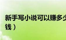 新手写小说可以赚多少钱（新手写小说怎么赚钱）