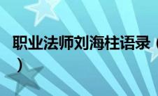 职业法师刘海柱语录（职业法师刘海柱顺口溜）