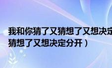 我和你猜了又猜想了又想决定分开是哪首歌（我和你猜了又猜想了又想决定分开）