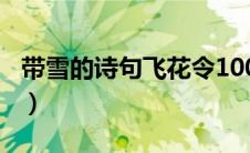 带雪的诗句飞花令100条（带雪的诗句飞花令）