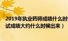 2019年执业药师成绩什么时候能出来（2019年执业药师考试成绩大约什么时候出来）