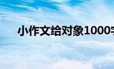 小作文给对象1000字（小作文给对象）