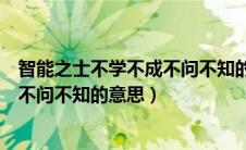 智能之士不学不成不问不知的意思简短（智能之士不学不成不问不知的意思）