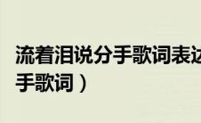 流着泪说分手歌词表达什么情感（流着泪说分手歌词）