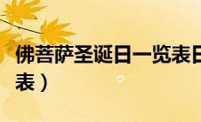 佛菩萨圣诞日一览表日期（佛菩萨圣诞日一览表）