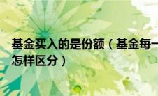 基金买入的是份额（基金每一次买入的份额不一样卖出应该怎样区分）
