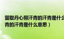 留取丹心照汗青的汗青是什么意思的短视频（留取丹心照汗青的汗青是什么意思）