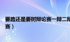要路还是要树辩论赛一辩二辩三辩四辩（要路还是要树辩论赛）