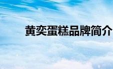 黄奕蛋糕品牌简介（黄奕蛋糕品牌）