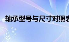 轴承型号与尺寸对照表（轴承型号与尺寸）