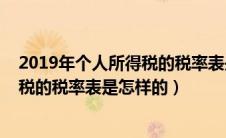 2019年个人所得税的税率表是怎样的呢（2019年个人所得税的税率表是怎样的）