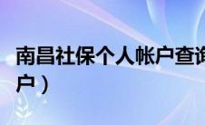 南昌社保个人帐户查询（社保南昌查询个人账户）