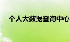 个人大数据查询中心（个人大数据查询）