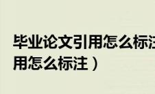 毕业论文引用怎么标注不会查重（毕业论文引用怎么标注）