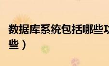 数据库系统包括哪些功能（数据库系统包括哪些）