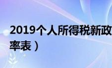 2019个人所得税新政策（2019个人所得税税率表）