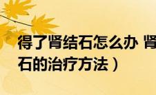 得了肾结石怎么办 肾结石的治疗方法（肾结石的治疗方法）