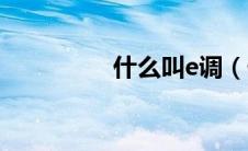 什么叫e调（什么是E调）