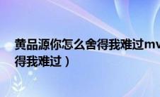 黄品源你怎么舍得我难过mv里的女主角（黄品源你怎么舍得我难过）