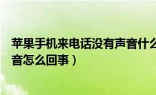 苹果手机来电话没有声音什么原因（苹果手机来电话没有声音怎么回事）