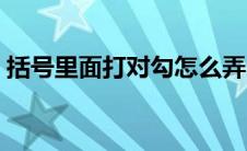 括号里面打对勾怎么弄（括号里面打钩符号）