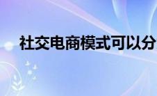 社交电商模式可以分为（社交电商模式）