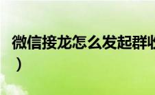 微信接龙怎么发起群收款（微信接龙怎么发起）