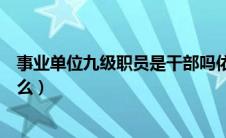 事业单位九级职员是干部吗依据（事业单位的九级职员是什么）