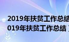 2019年扶贫工作总结及2020年工作计划（2019年扶贫工作总结）