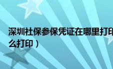 深圳社保参保凭证在哪里打印（深圳市社会保险参保证明怎么打印）